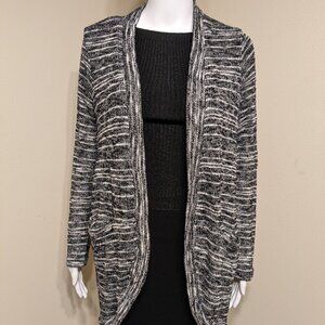 Splendid Black and White Long Cardigan